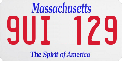 MA license plate 9UI129