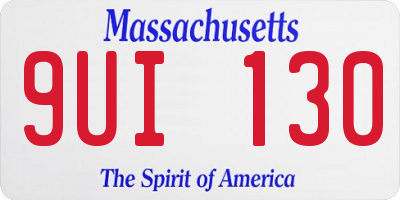 MA license plate 9UI130