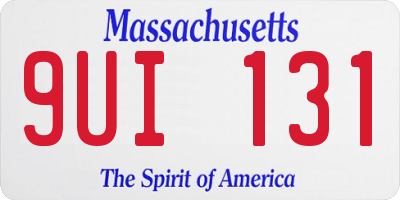MA license plate 9UI131