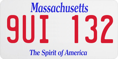 MA license plate 9UI132