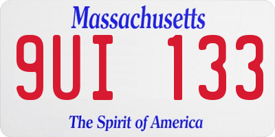 MA license plate 9UI133