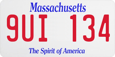 MA license plate 9UI134