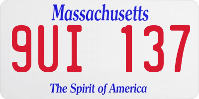 MA license plate 9UI137