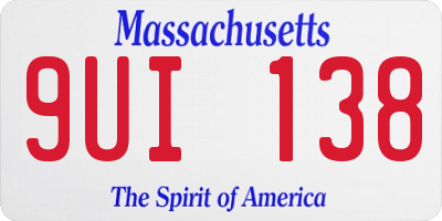 MA license plate 9UI138