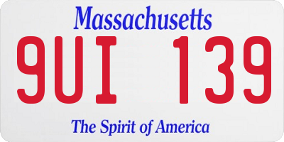 MA license plate 9UI139