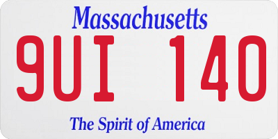 MA license plate 9UI140