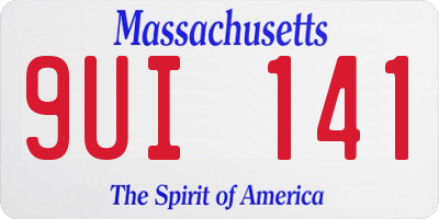 MA license plate 9UI141