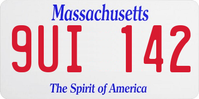 MA license plate 9UI142