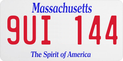 MA license plate 9UI144