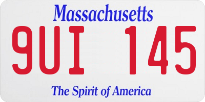 MA license plate 9UI145