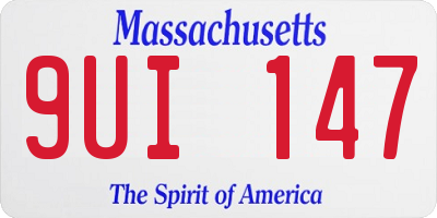 MA license plate 9UI147