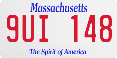 MA license plate 9UI148