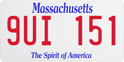 MA license plate 9UI151