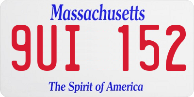 MA license plate 9UI152