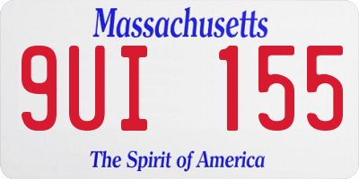 MA license plate 9UI155