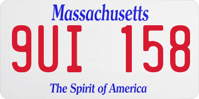 MA license plate 9UI158