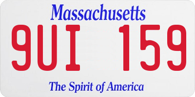 MA license plate 9UI159