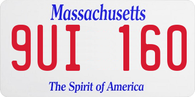 MA license plate 9UI160