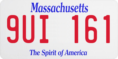 MA license plate 9UI161