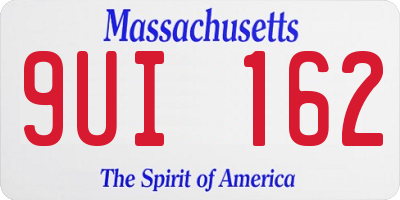 MA license plate 9UI162