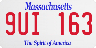 MA license plate 9UI163