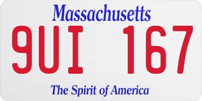 MA license plate 9UI167