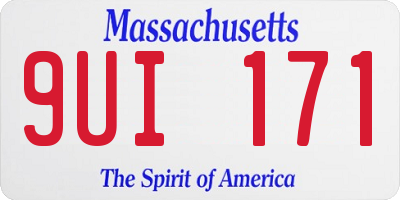 MA license plate 9UI171