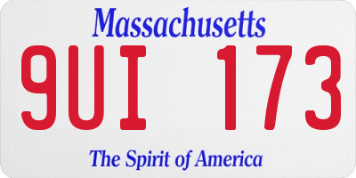 MA license plate 9UI173