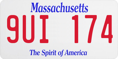 MA license plate 9UI174