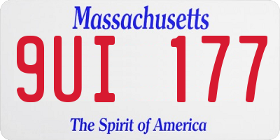 MA license plate 9UI177