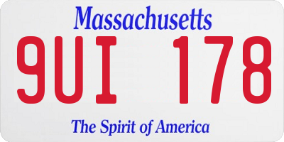 MA license plate 9UI178
