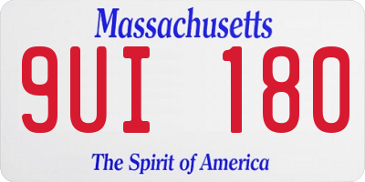 MA license plate 9UI180