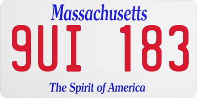 MA license plate 9UI183