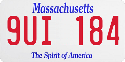 MA license plate 9UI184