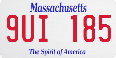 MA license plate 9UI185