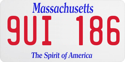 MA license plate 9UI186
