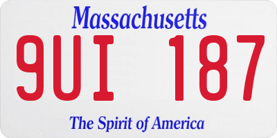 MA license plate 9UI187
