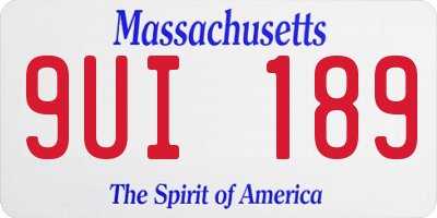MA license plate 9UI189