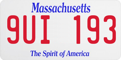 MA license plate 9UI193
