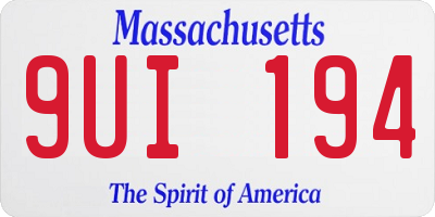 MA license plate 9UI194