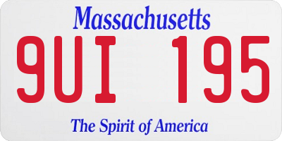 MA license plate 9UI195