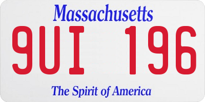 MA license plate 9UI196