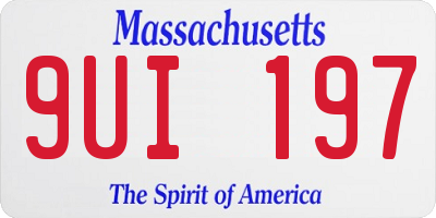 MA license plate 9UI197