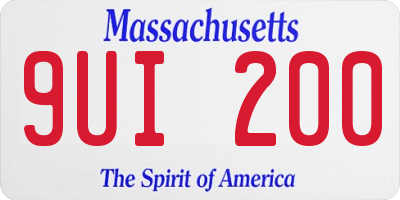 MA license plate 9UI200