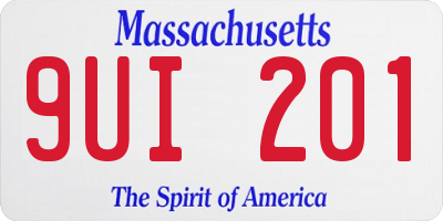 MA license plate 9UI201