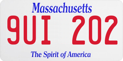 MA license plate 9UI202