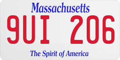 MA license plate 9UI206