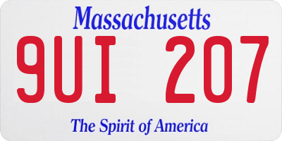MA license plate 9UI207