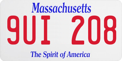 MA license plate 9UI208