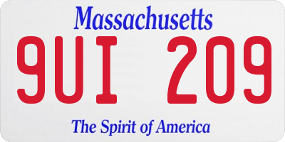 MA license plate 9UI209